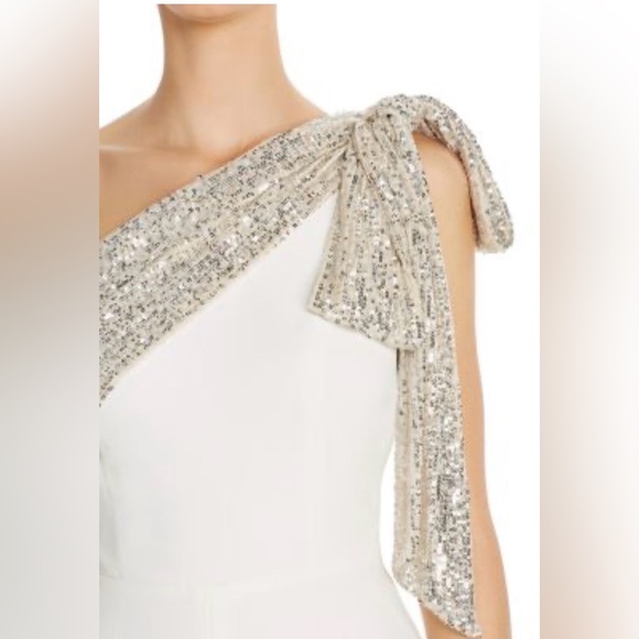 JAYGODFREY White and Silver One-Shoulder Jumpsuit - Picture 3 of 14